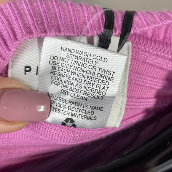 NEW Pink Rose Sweater Womens Small purple knit crop dolman pull over - Picture 9 of 12